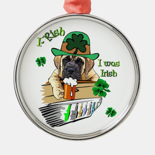 イングリッシュマスティフSt patricks メタルオーナメント (正面)