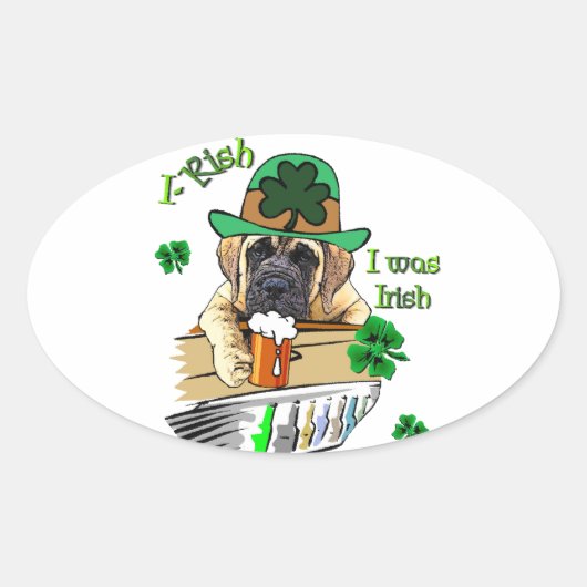 イングリッシュマスティフSt patricks 楕円形シール (正面)