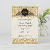 イングリッシュマナーハウススタイルアールデコ新しいダマスク 招待状 (スタンド正面)