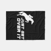 イングリッシュライディングハンタージャンパーガール乗馬 フリースブランケット (正面(横))