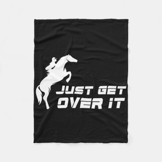 イングリッシュライディングハンタージャンパーガール乗馬 フリースブランケット (正面)