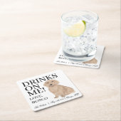 イングリッシュレッドダシュント結婚ドッグ スクエアペーパーコースター (インサイチュ)