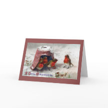 イングリッシュロビンズインフラポットヴィンテージクリスマス