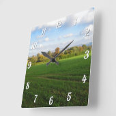 イングリッシュ秋の田舎 – カスタム スクエア壁時計 (傾斜)