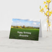 イングリッシュ秋の田舎 – パーソナライズされた誕生日 カード (黄色い花)