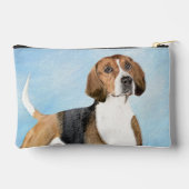イングリッシュ絵を描フォックスハウンドのかわいいオリジナルドッグアート アクセサリーポーチ (裏面)