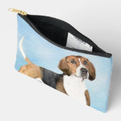 イングリッシュ絵を描フォックスハウンドのかわいいオリジナルドッグアート アクセサリーポーチ (見開き)