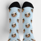 イングリッシュ絵を描フォックスハウンドのかわいいオリジナルドッグアート ソックス (上部)