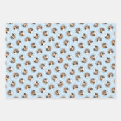 イングリッシュ絵を描フォックスハウンドのかわいいオリジナルドッグアート ラッピングペーパーシート (正面)