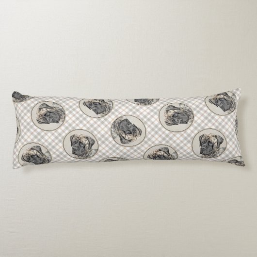 イングリッシュ絵を描マスティフのオリジナルドッグアート ボディピロー (裏面)