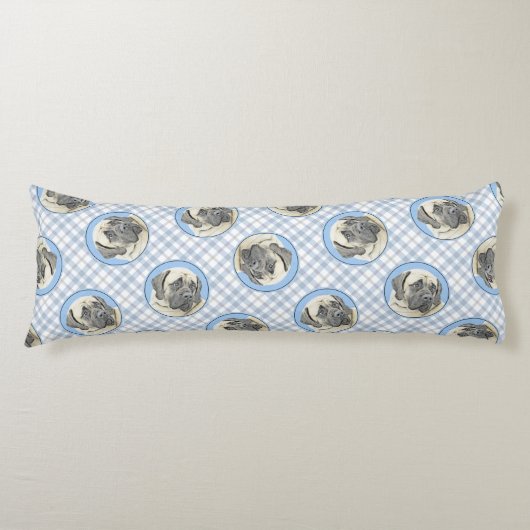 イングリッシュ絵を描マスティフの子犬のオリジナルペットドッグアート ボディピロー (正面)