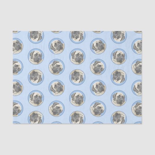 イングリッシュ絵を描マスティフの子犬のオリジナルペットドッグアート 薄葉紙 (正面)