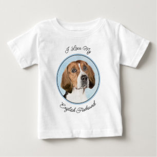 イングリッシュ絵画フォックスハウンド – Cuteオリジナルドッグアート ベビーTシャツ
