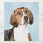 イングリッシュ絵画フォックスハウンド – Cuteオリジナルドッグアート ワインラベル (シングルラベル)