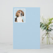 イングリッシュ絵画フォックスハウンド – Cuteオリジナルドッグアート 便箋 (スタンド正面)