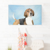 イングリッシュ絵画フォックスハウンド – Cuteオリジナルドッグアート 横断幕 (インサイチュ)