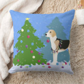 イングリッシュ飾・フォックスハウンドのクリスマスツリー クッション (ブランケット)