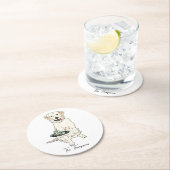 イングリッシュ・クリーム・ゴールデン・レトリーバー 結婚式 ラウンドペーパーコースター (インサイチュ)