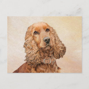 イングリッシュ・コッカー・絵画スパニエル犬ズ・オリジナル・ドッグ・アート ポストカード