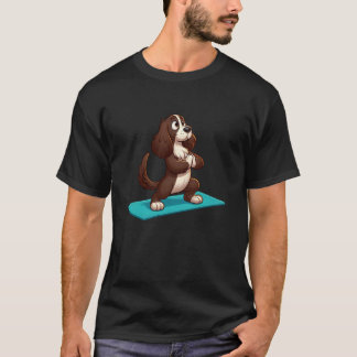 イングリッシュ・スプリンガー・スパニエル ヨガ ドッグ おもしろ 瞑想 Tシャツ
