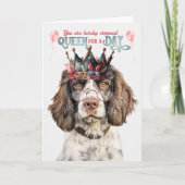 イングリッシュ・スリンガー・クイーン・フォー・ア・デイおもしろい誕生日 カード (正面)