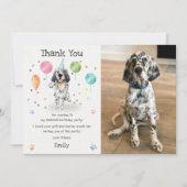 イングリッシュ・セッターの子犬の犬の誕生日感謝カード 招待状 (正面)