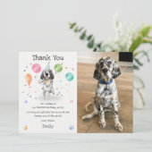イングリッシュ・セッターの子犬の犬の誕生日感謝カード 招待状 (スタンド正面)
