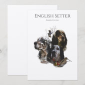 イングリッシュ・セッター、情熱的な狩猟 招待状 (正面/裏面)