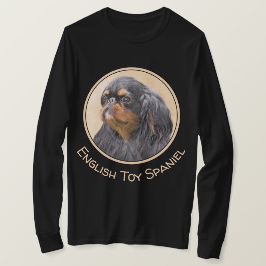 イングリッシュ・トイ・スパニエル 画 原画 アニマルアート Tシャツ (デザイン正面)