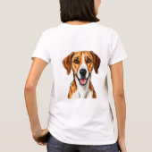 イングリッシュ・フォックスハウンドの明るく幸せな表情 Tシャツ (裏面)