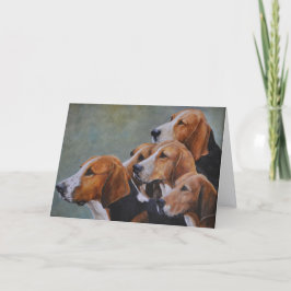 イングリッシュ・フォックスハウンドの犬アートグリーティングカード サンキューカード