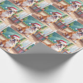 イングリッシュ・ブルドッグの先生のサンタ帽 ラッピングペーパー (角)