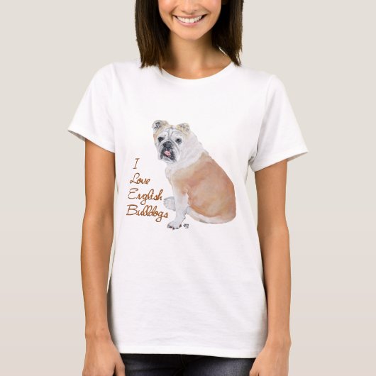 イングリッシュ・ブルドッグの愛 Tシャツ (正面)