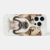 イングリッシュ・ブルドッグの水彩画肖像画 iPhoneケース (裏面横)