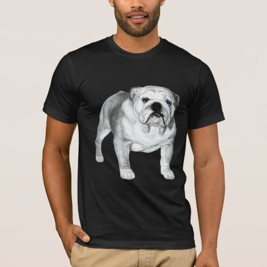イングリッシュ・ブルドッグの絵 Tシャツ (正面)