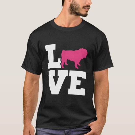 イングリッシュ・ブルドッグ・ラブ Tシャツ (正面)