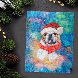 イングリッシュ・ブルドッグ 犬 クリスマス ジグソーパズル