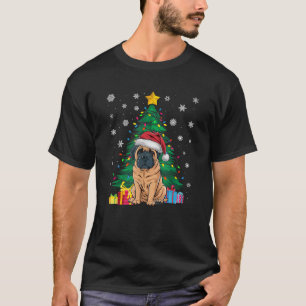 イングリッシュ・マスティフとウギリースウェター クリスマスツリーのライト Tシャツ