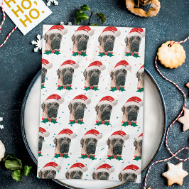 イングリッシュ・マスティフ犬のクリスマス キッチンタオル