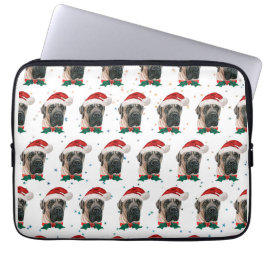 イングリッシュ・マスティフ犬のクリスマス ラップトップスリーブ