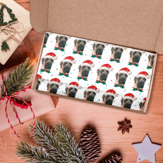 イングリッシュ・マスティフ犬のクリスマス 薄葉紙