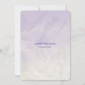 イングリッシュ・ムスリム ラベンダー ウォーターカラー ブルーム フローラル セーブザデート (裏面)