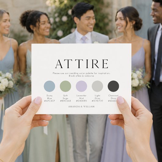 イングリッシュ・メドウの結婚式のドレスコードカード 招待状