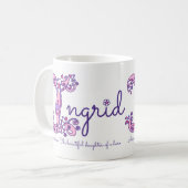 イングリッドの一流の意味装飾的なIモノグラムのマグ コーヒーマグカップ (正面左)