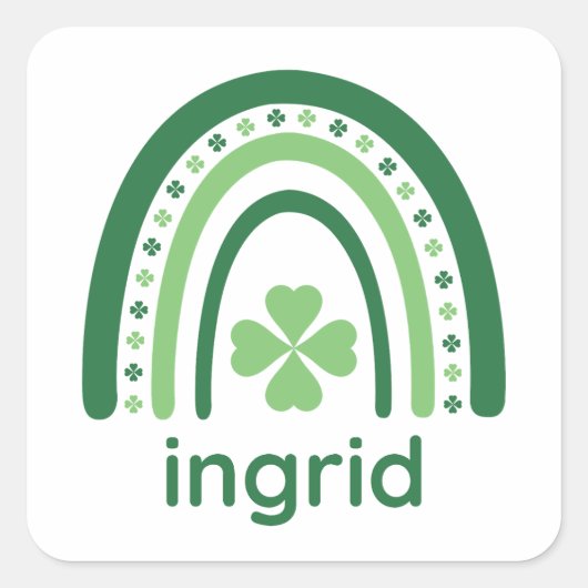 イングリッド名クローバーボホレインボー スクエアシール (正面)