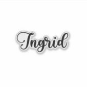 イングリッド名 – 手書き書道 シール (正面)
