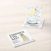 イングリッパーソナライズされたド・ゴールデン・リト結婚リーバー スクエアペーパーコースター (インサイチュ)