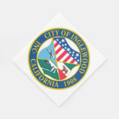 イングルウッドカリフォルニアシティシール スタンダードランチョンナプキン (角)