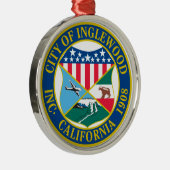イングルウッドカリフォルニアシティシール メタルオーナメント (右)