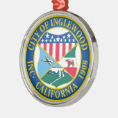 イングルウッドカリフォルニアシティシール メタルオーナメント (左)